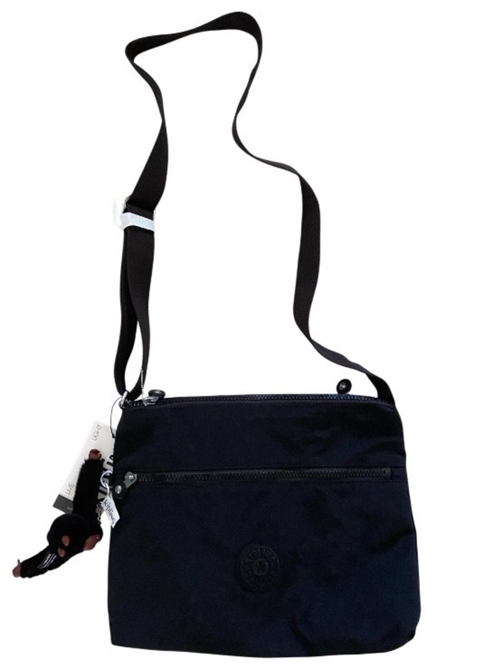 Kipling  Annabelle Black Crossbody Bag with Black Monkey Keychain NWT